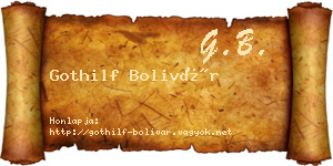 Gothilf Bolivár névjegykártya